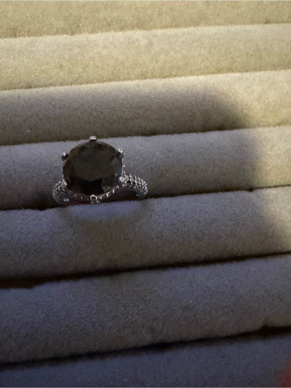 925 Sterling Silver Black Stone Cocktail Ring Sz 9